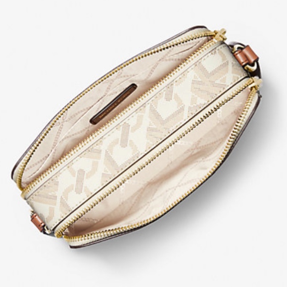 New Michael Kors Small Empire Signature Logo Stripe Double-Zip Camera Bag - Picture 3 of 3